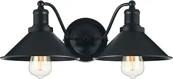 2-Light Bathroom Vanity Light Wall Sconce Industrial Kitchen Bathroom Farmhouse Wall Lighting Oil Rubbed Black Finish Rustic Wall Lamp