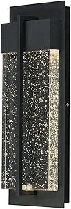Maxim Lighting Cascade Medium Outdoor Wall Light | Black Finish | Bubble Bubble Shade | Transitional Outdoo Wall Light | Ideal for Porches, Patios & Garages | Dimmable Wet Rated | 56193BGBK