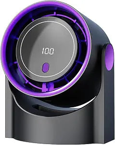 Portable Rechargeable Desk Fan, USB Battery Operated Personal Small Fan with Digital Display, Adjustable 100 Speed Quiet Cooling Fan for Bedroom, Office, Travel, Camping & Desktop