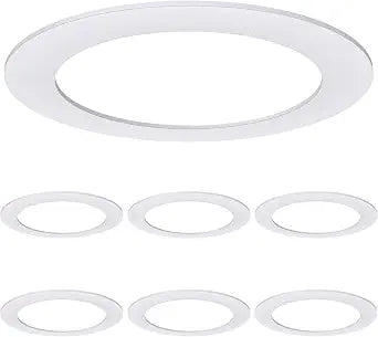 Sunco 6 Pack 6 Inch Recessed Light Goof Ring, White, Matte Finish