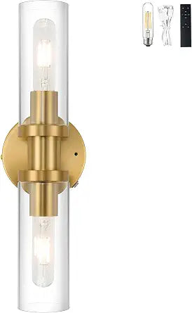 Battery Operated Wall Sconces Gold 16.5 Inch, Rechargeable Wall Lights with Remote Control 8000mAh Not Hardwired Dimmable for Living Room Bedroom Entryway