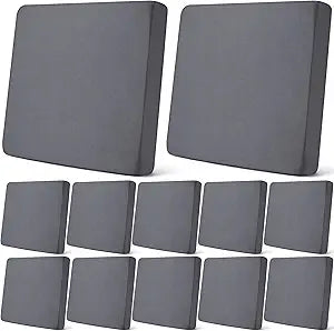 Newwiee 12 Pcs Patio Outdoor Cushion Covers Replacement Waterproof Stretch Sofa Couch Cushion Covers Washable Individual Couch Slipcovers Set Furniture Protector for Pets(20-27 Inch,Dark Gray)
