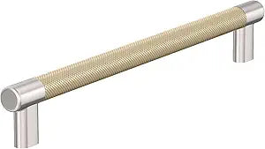 Amerock BP54040PNBBZ | Polished Nickel/Golden Champagne Appliance Pull | 12 inch (305 mm) Center-to-Center Cabinet Handle | Esquire | Furniture Hardware
