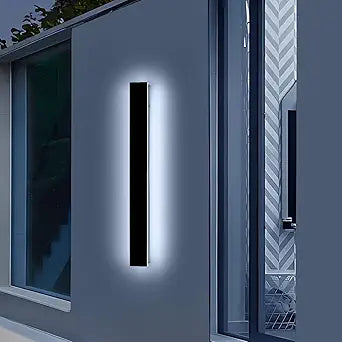 47.2inch Long Outdoor Wall Light Fixture, Garage Modern Wall Sconces, 6000K Cold White, IP65 Waterproof, White Acrylic, 42W, Minimalist House Exterior Lighting for Patio, Porch, Garden, Fence