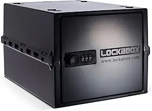 Lockabox One | Compact and Hygienic Lockable Storage Box for Food, Medicines, Tech and Home Safety | One Size 12 x 8 x 6.6 inches externally (Jet)