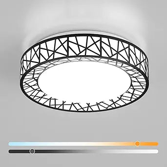 Lightania 12 Inch Flush Mount Ceiling Light, Modern Black LED Ceiling Light Fixture, 20W 1400LM 2700-6500K Adjustable, Dimmable Ceiling Lights for Bedroom, Kitchen, Hallway, Bathroom, ETL Listed