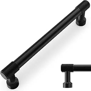 10 Pack 7.5Inch(192mm) Kitchen Cabinet Handles Matte Black Knurled Cabinet Pulls Black Drawer Pulls Kitchen Hardware