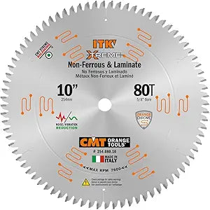 CMT Orange Tools 254.080.10 - Non-Ferrous&Laminate Saw Blade D=10 B=5/8 =TCG K=0.102 P=0.071 a=-6