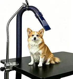 Heavy Duty Dog Pet Grooming Table Hair Dryer Stand Hose Tube Holder Hands-Free Stainless Steel Groomers Adjustable Third Arm with Clamp