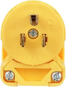 Eaton 4867AN 15-Amp 3-Wire 125V/AC 2-Pole Heavy Duty Grade Vinyl Plug, Yellow