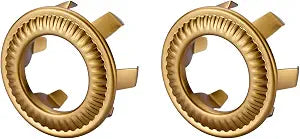 2 Pack Sink Overflow Ring, WOWOW Bathroom Kitchen Sink Basin Trim Copper Overflow Cover Hole Insert Cap, Vanity Sink Trim Rings (Brushed Gold)