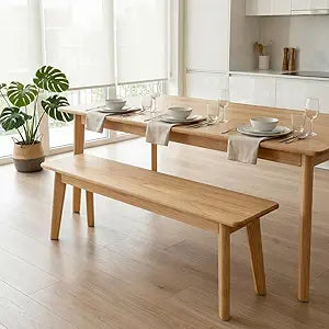 Solid Wood Farmhouse Bench 31.5"/39.4"/47.2"/55.1"/59" Skinny Bench Rustic Long Entryway Bench, Heavy Duty, Durable  Easy Assembly, For Hallway, Kitchen, Bedroom, Dining(Wood,55.1"x11.8"x17.7")