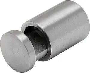 Brixwell Single Sided Adjustable Edge Grips Stainless Steel Material, Brushed Stainless Finish, 1" Diameter, 1-1/4" Barrel Height, Adjustable for 1/8" to 1/2" Panels, Includes Screw, Anchor And Gasket