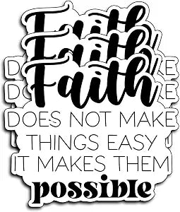 (3Pcs) Faith Motivational Quote Sticker Waterproof Vinyl Decal Inspirational Religious Saying Stickers Laptop Water Bottle Car Journal Bible Study Christian Gifts Decor Accessories Adults 3x2.6 Inch