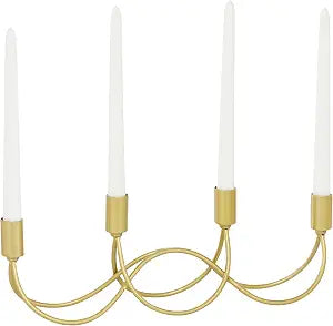 CosmoLiving by Cosmopolitan Metal Solid Candelabra, 15" x 3" x 5", Gold
