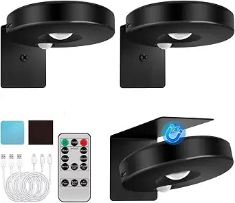 3pack Battery Picture Lights for Wall ,Painting Light Rechargeable with Remote&Motion Sensor 2in1,Wireless Display Art Light Dimmable,Led Accent Wall Light Highlight Picture with 3 CCT for Gallery
