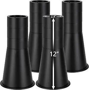 Apipi Adjustable 12 Inch Stable Bed Risers for Dorm Twin XL - Non-Slip Couch Furniture Risers Support up to 3000 lbs, Back to School Under Bed Storage College Dorm Must Haves (4 Pack)