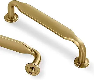 Lardmon 10 Pack Champagne Bronze Modern Cabinet Pulls 3.75 Inch(96mm) Hole Center Kitchen Cabinet Handles Solid Drawer Pulls Heavy Duty Zinc Alloy Kitchen Hardware, 4.3 Inch(110mm) Total Length