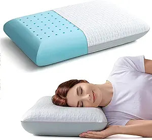 Memory Foam Bed Pillow, Bed Pillows for Sleeping,Cervical Pillow for Back, Stomach and Side Sleeper,Neck Shoulder & Back Pain Relief, Washable Cooling Cover (Queen)
