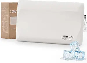 Ultra-Thin Memory Foam Pillows Queen Size, Contour Cooling Cervical Pillow for Neck Pain Relief, Orthopedic Ergonomic Bed Pillow for Side, Back and Stomach Sleepers, (3.1 Inch Thickness, 1 PCS)