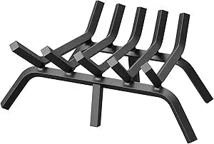 Jusgym Fireplace Grate 17 Inch, Solid Steel Heavy Duty Fireplace Log Holder with 6 Support Legs, Fireplace Log Grate for Indoor Fireplace & Outdoor In-ground Firepit