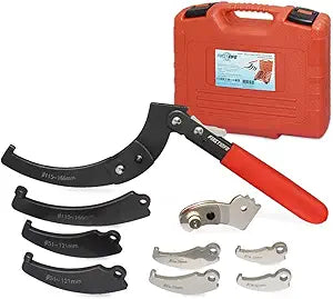 FIRSTINFO 11-Piece Hook & Pin Spanner Ratchet Wrench Set, Changeable Heads, 3/4 to 6-1/2, Shock Absorber Tool Kit for Suspension Collar, Coilover and Nut Adjustment, F3379