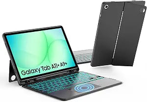 JUQITECH Magnetic Trackpad Keyboard Case for Samsung Galaxy Tab A11+ A9+ 11
