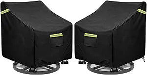 Outdoor Swivel Lounge Chair Cover 2 Pack,(32W x 35D x 36H inches ) 100% Waterproof Heavy Duty Outdoor Chair Covers Patio Chair Covers Waterproof Patio Furniture CoversBlack