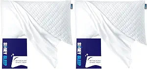 Sidney Sleep Curved Pillow Covers - Full Length Zipper Closure - Premium Soft Brushed Microfiber - 20 x 30 Inches - Fits Curved Side Sleeping Pillows (Queen, White) (Pack of 2)