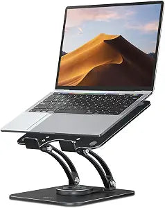 Nulaxy 360 Rotating Ergonomic Laptop Stand for Desk, Dual Foldable Design