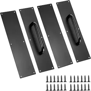 Sumnacon 2 Set 16" Stainess Steel Door Handle Pull Push Plate HandleBlack