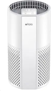 Afloia Air Purifier for Home Bedroom Up to 1076 ft┬▓, 4 Stage Filter with Washable Pre Filter for Pets, Quiet Operation, Removes Pet Dander, Hair, Pollen, Dust, Mold, Allergies and Smoke, Pluto White