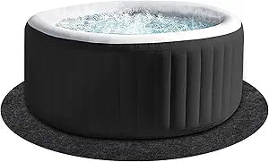NOVWANG 86 Inch Dia Round Bath Mats, Washable Above Ground Protector Pad Water Absorb with Water-Repellent Slip-Proof Backing, Portable Spa Pool Accessories for 85" Dia Below Outdoor Indoor Hot Tub