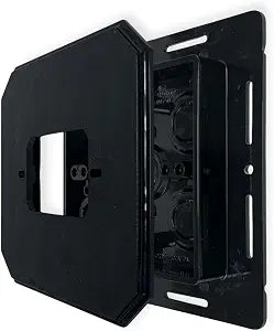 iMBAPrice 8081F-1BK Universal Siding Mounting Block 6.5" x 6.5", Black Non-Metallic Light Fixture Mounting Plate with Flanges for Exterior Lights & Receptacles, Siding Block, 1 Pack