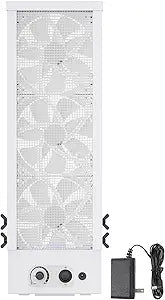 PANO-MOUNTS 20.08-33.86 Inch Vertical Expanding Window Fan for Sliding Windows - Dual Mode Airflow Exhaust Intake and Variable Speed Control for Household kitchen Humid and Basements Spaces White