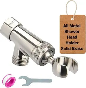 All Metal Handheld Shower Head Holder with Wide-Angle Adjustment, Brushed