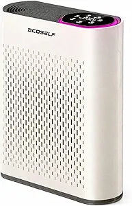 ECOSELF Air Purifiers for Home Large Room up to 2,400 Ft┬▓, Air Purifiers for Bedroom 360┬░ Air Intake with Smart Auto Mode, HEPA Air Purifier Pink