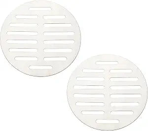 uxcell 2 Pcs Round Floor Drain Cover, Stainless Steel Shower Hair Catcher Drain Grate for Small Lawns, Bathroom Covers, Kitchen Floor Drains, Silver Tone(5 Inches)