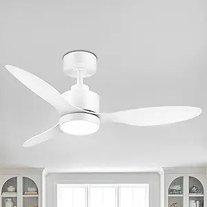 42 Inch Ceiling Fan with Light and Remote, 3-Blade, Reversible DC Motor, 6-Speed, Timer Function, 3 Color Light, Industrial Indoor Ceiling Fan Lights for Home Kitchen