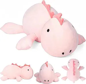 26" 5.0 lbs Weighted Dino Stuffed Toys, Cute Animals Plushie Dolls Pillow Gifts for Kids Adults (Pink)