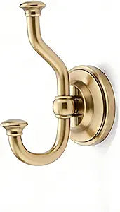 khtumeware 3 Pack 4-1/2 Inch Zinc Alloy Champagne Bronze Towel Hooks