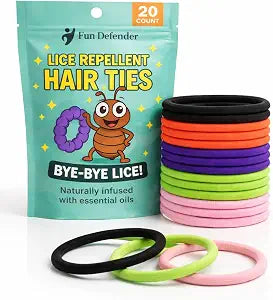 Lice Prevention Essential Oil Infused Hair Ties Anti-Lice Repellent Elastics with Lavender Gentle Chemical-Free Hair Bands for Daily Use on Hair or Wrist (Lavender)