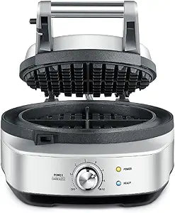 Breville BWM520XL No-Mess Classic Round Waffle Maker, Brushed Stainless Steel