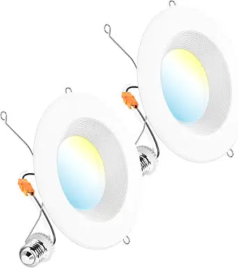 Sunco 2 Pack 6 Inch Retrofit LED Recessed Lights, 5CCT, 13W=100W, Dimmable