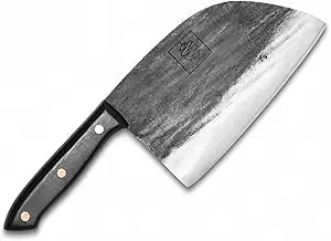 COOLINA Promaja 6" Chef Knife, Hand-Forged High-Carbon Steel, Wide-Blade Multipurpose Kitchen Knife for Slicing, Carving, Chopping, BBQ & Meat Cutting, Full-Tang with Ergonomic Wood Handle