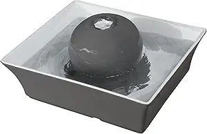 PetSafe Drinkwell Ceramic Pet Water Fountain - Quiet Automatic 70oz Dispenser for Cats & Dogs with Filters - Dishwasher Safe Square Design