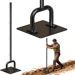10" x 10" Heavy Duty Steel Tamper with 61" Handle, Hand Compactor Tool for Soil, Gravel, Sand, Asphalt, Paver Base, Driveway and Yard