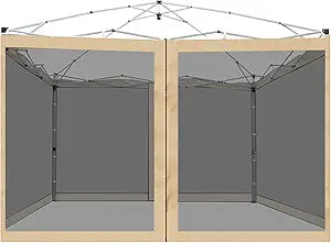 Canopy Mosquito Net for 10x10 Pop up Canopy Gazebo Tent, Replacement Netting Screen Mesh Sidewalls for Patio, Backyard, Camping, Outdoor Use (Net Only, Frame Not Included) (Beige)
