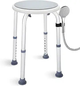 Adjustable Bath Seat, Bathroom Bathtub Shower Chair Stool for Elderly and Disabled, Seniors Tub Transfer Bench for Inside Shower (Grey, Basic Version)