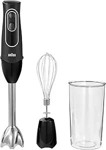 Braun MultiQuick 5 Immersion Hand Blender with Dual Speed + Turbo and Patented Technology, 350W - Includes Beaker and Whisk, Black, MQ505